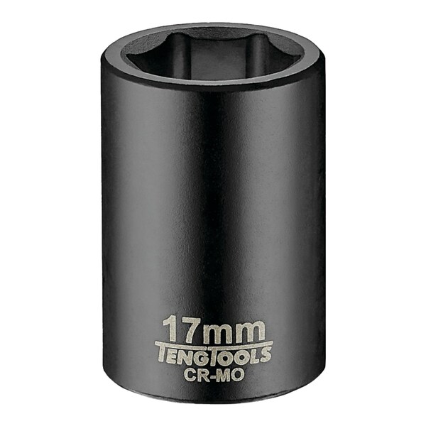 Teng Tools 17MM 1/2 Inch Drive ANSI 6 Point Metric Shallow Chrome Molybdenum Impact Socket 920517AN - main